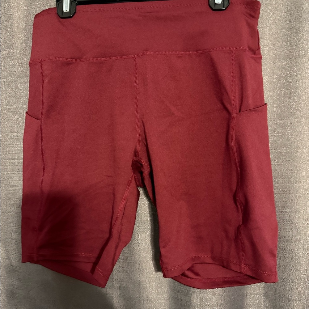 Women's Red Biker Shorts